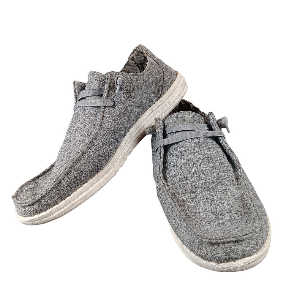 Skechers Relaxed Fit Goga Mat Arch Air Cooled Gray Slip On Loafer Shoes‎ Men 12